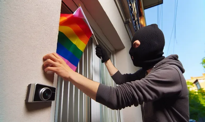 Masked Man's Attempt to Remove Pride Flag Ends in Unexpected Twist